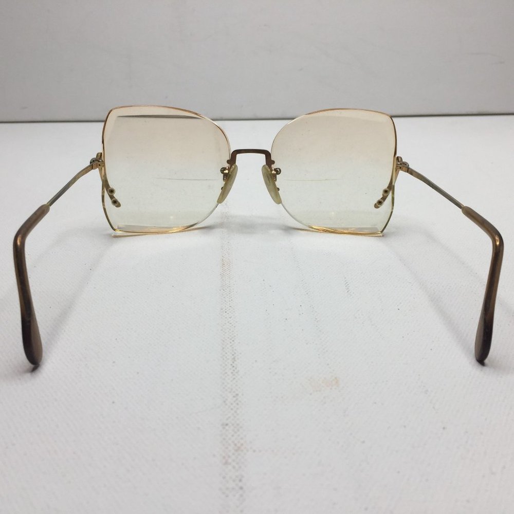Vintage Nikon Womens Bifocal Reading Glasses NK Yellow Brown Case Cleaning Cloth - Picture 6 of 14